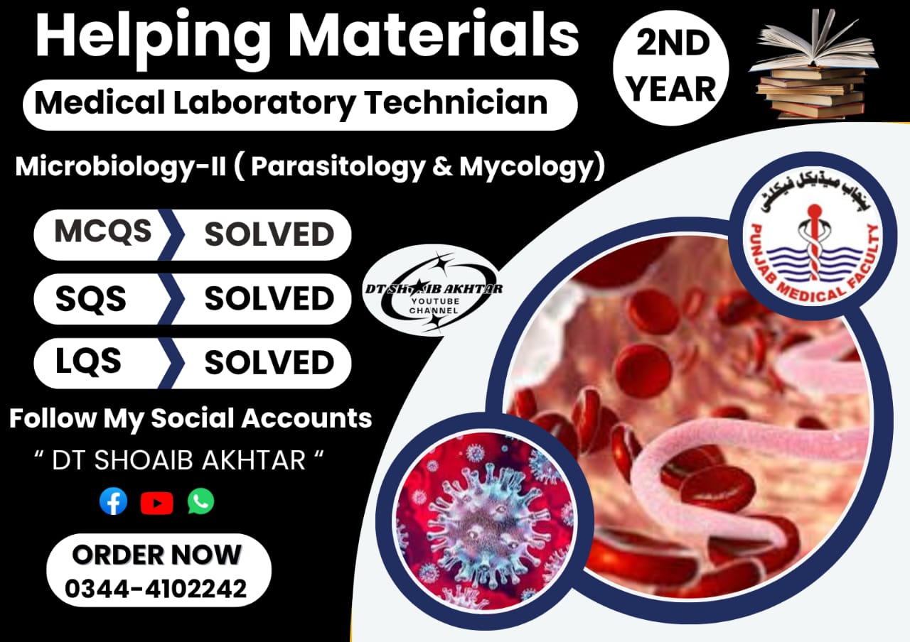 2nd Year Medical Lab Technician – Helping Material (Punjab Medical Faculty – PMF)