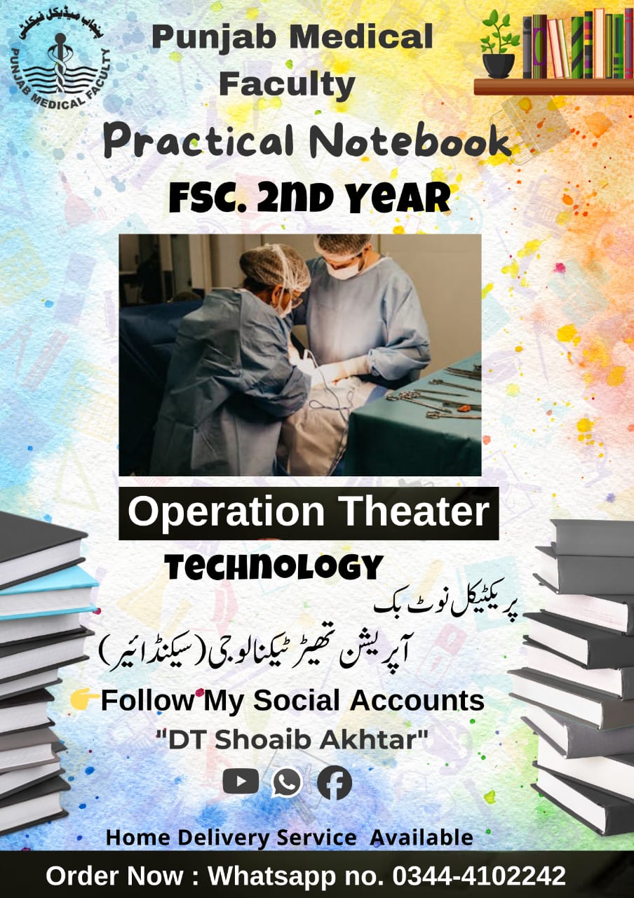 Operation Theater Technology 2nd Year Practical Notebook – PMF Approved