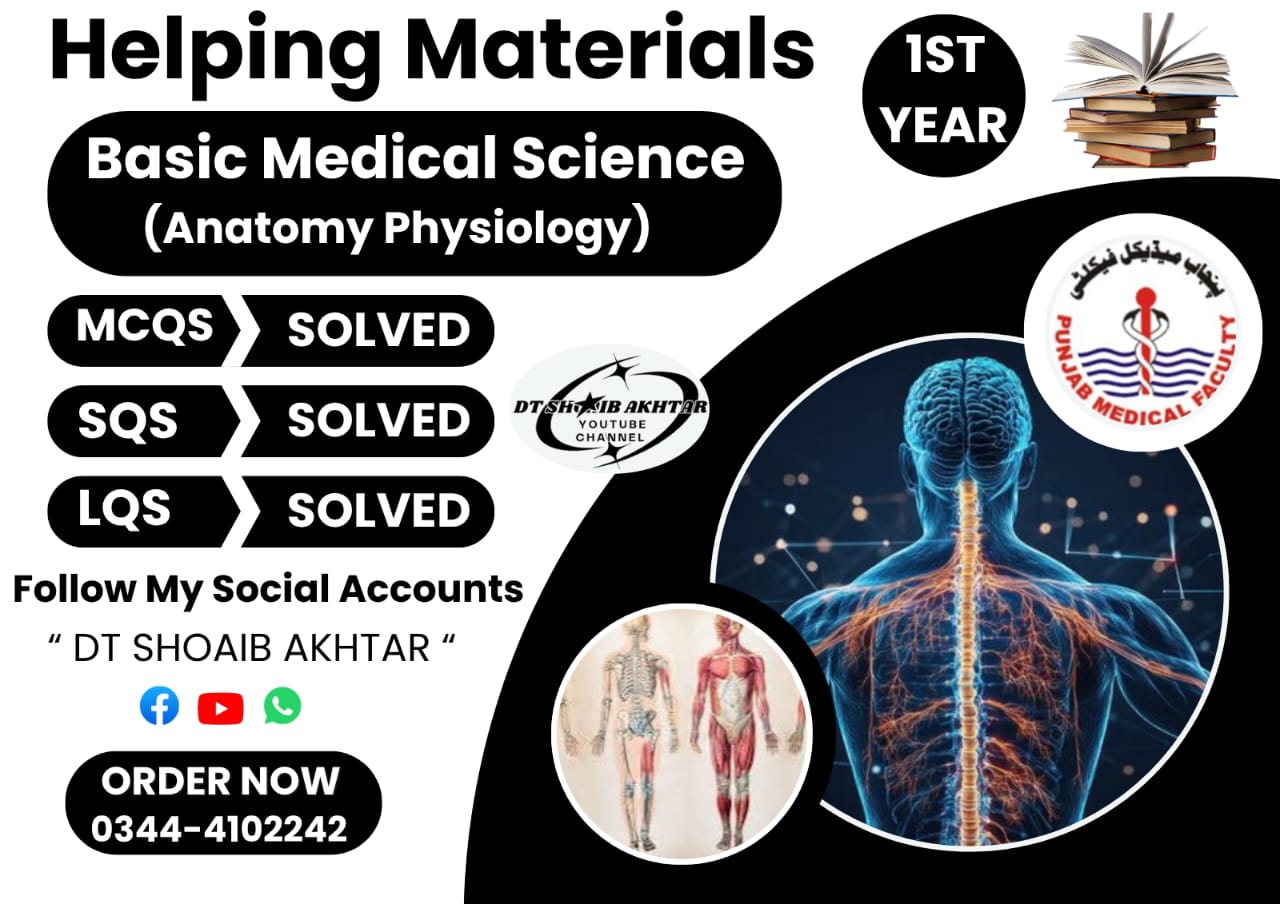 1st Year Physiotherapy Technician – Helping Material (Punjab Medical Faculty – PMF)
