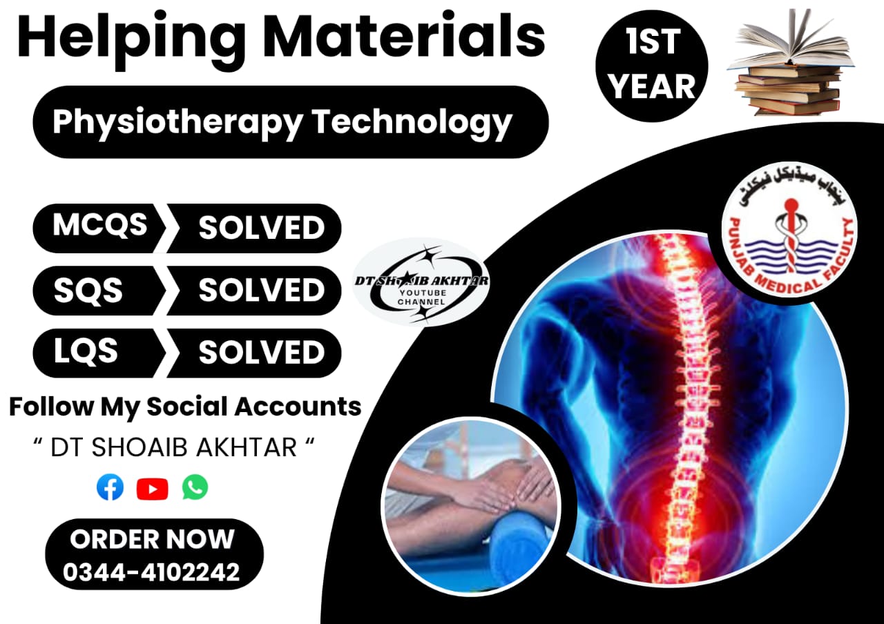 1st Year Physiotherapy Technician – Helping Material (Punjab Medical Faculty – PMF)