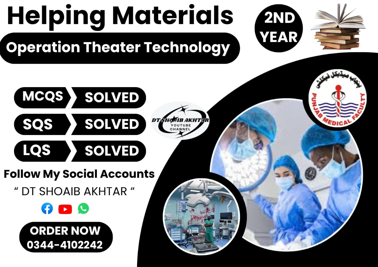 2nd Year OT Technician Helping Material (Punjab Medical Faculty – PMF)